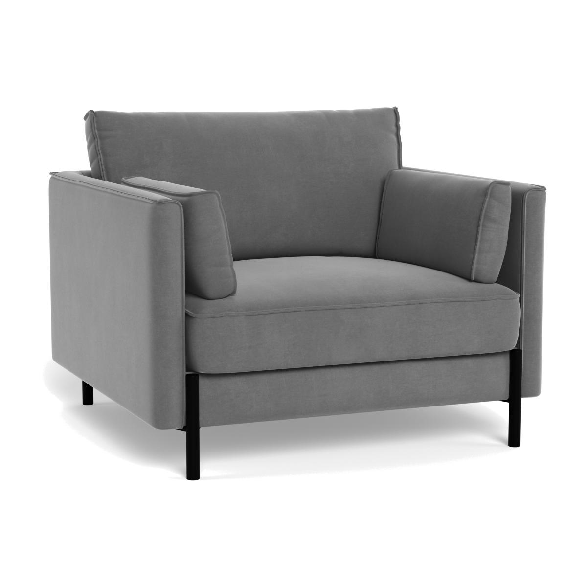 Heal's Tortona Armchair Smart Velvet Mercury Black Feet – image 1
