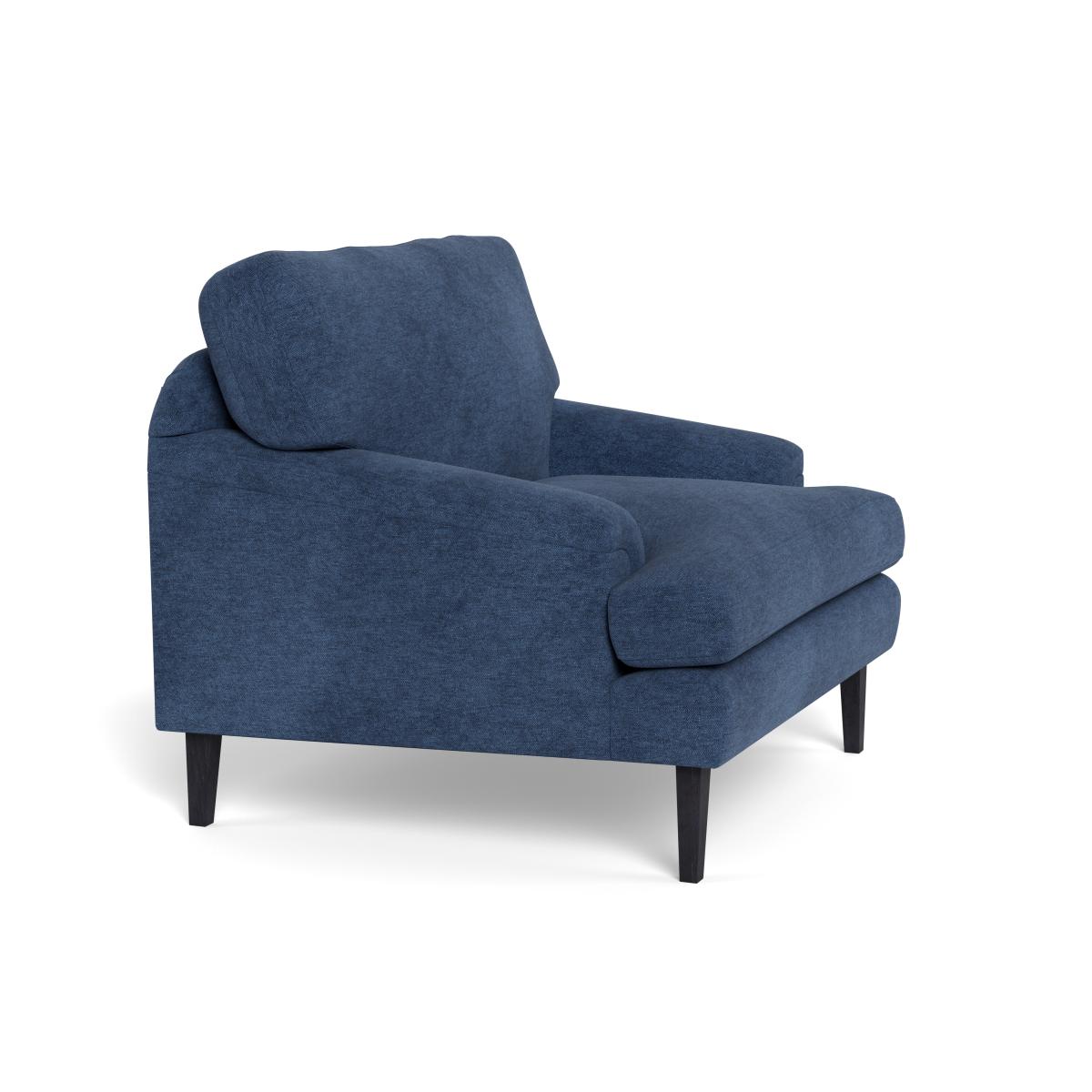 Heal's Stanton Armchair Broad Weave Lagoon Walnut Stained Feet – image 3