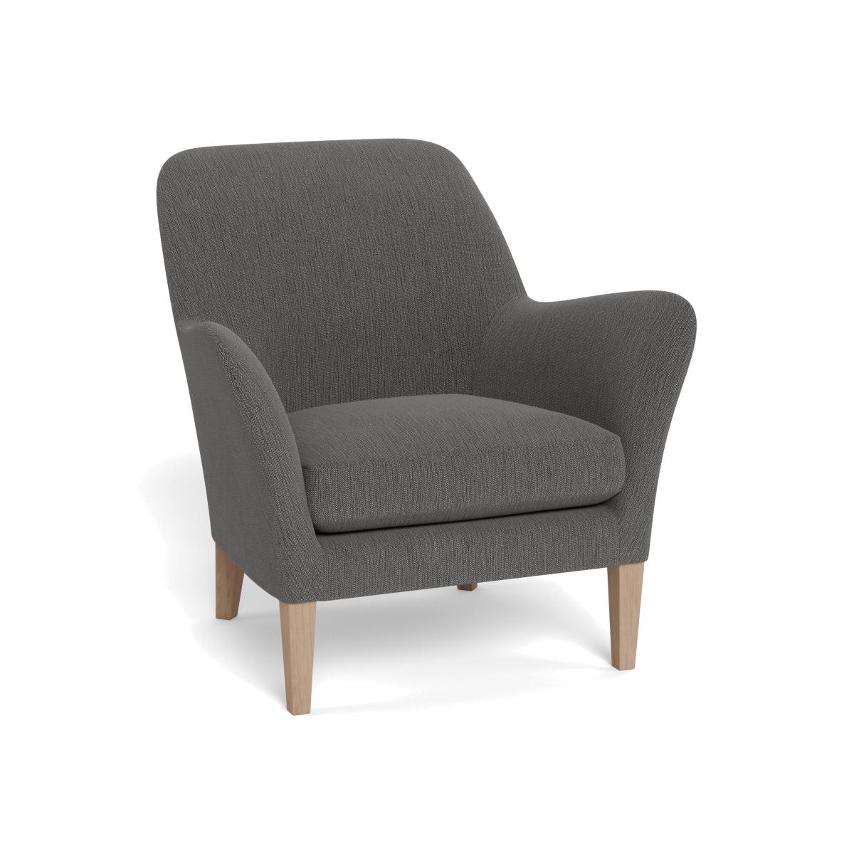 Heal's Wallis Armchair Smart Linen Mix Grey Black Feet – image 1