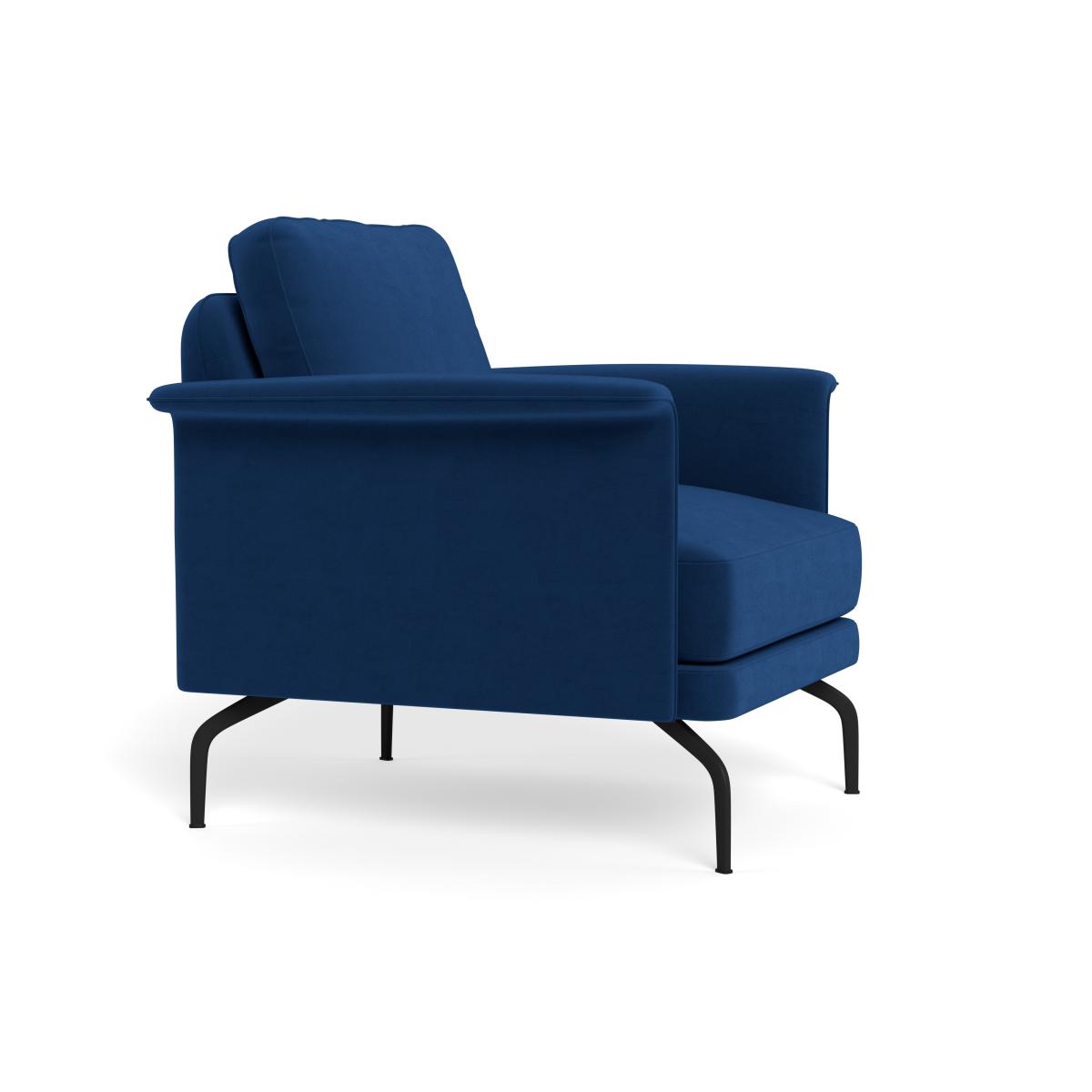 Heal's Iver Armchair Velvet Petrol Black Feet – image 3