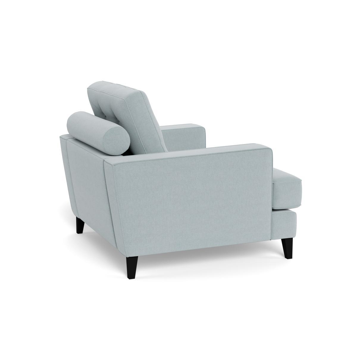 Heal's Mistral Armchair Brushed Cotton Mist Black Feet - Heal's UK Furniture – image 4
