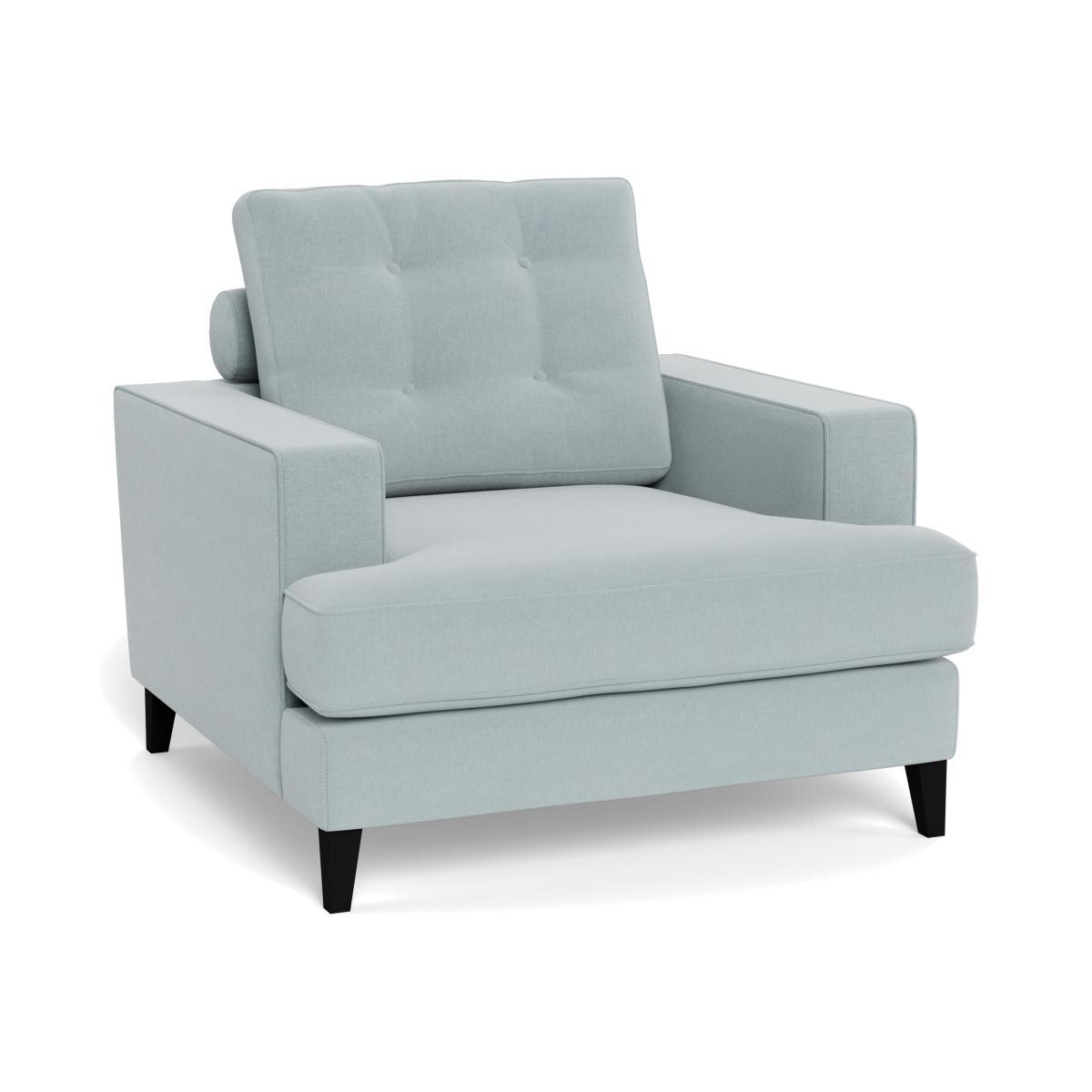 Heal's Mistral Armchair Brushed Cotton Mist Black Feet - Heal's UK Furniture – image 1