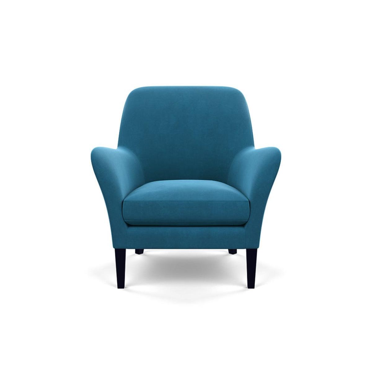 Heal's Wallis Armchair Smart Velvet Ocean Black Painted Oak Feet – image 2