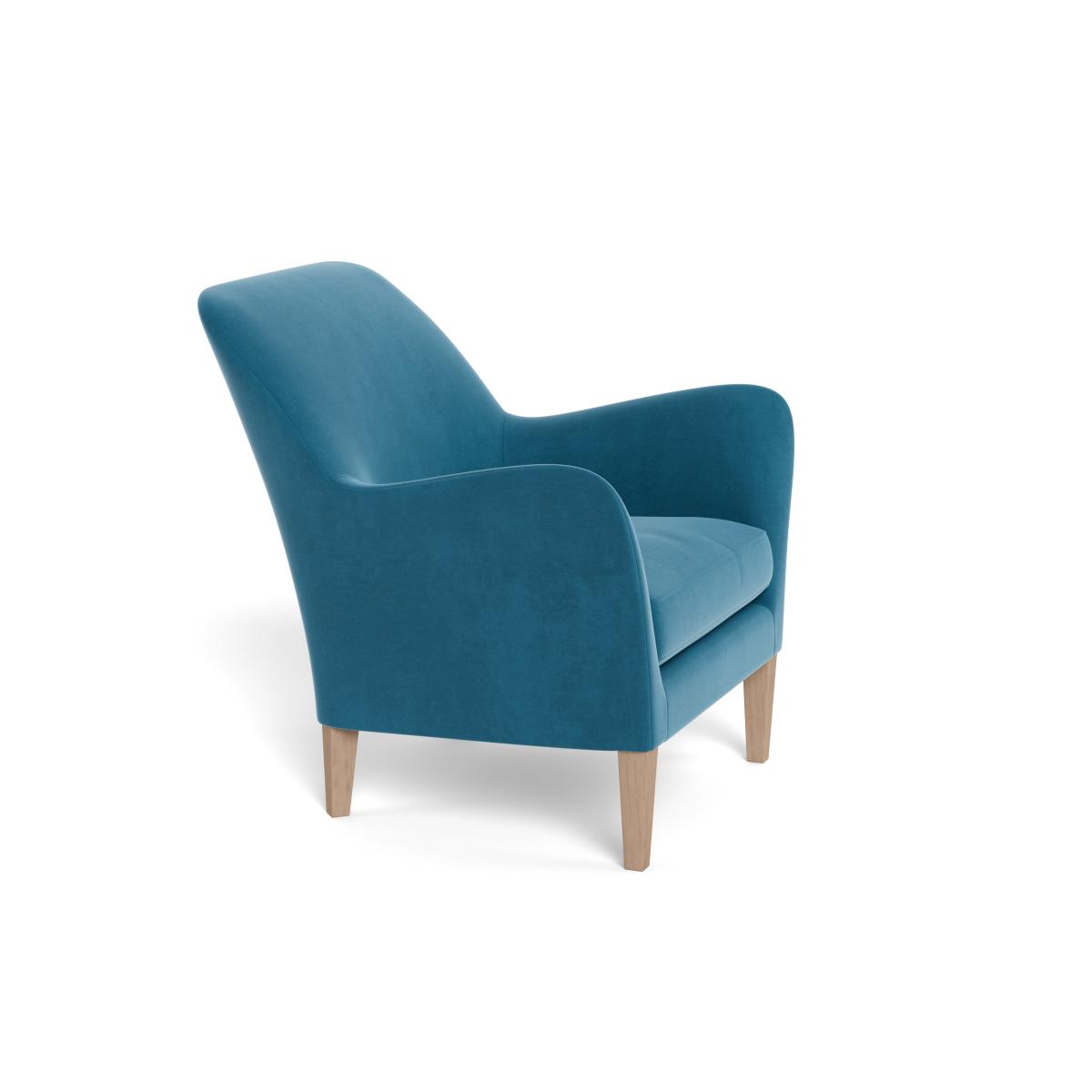 Heal's Wallis Armchair Smart Velvet Ocean Black Painted Oak Feet – image 3