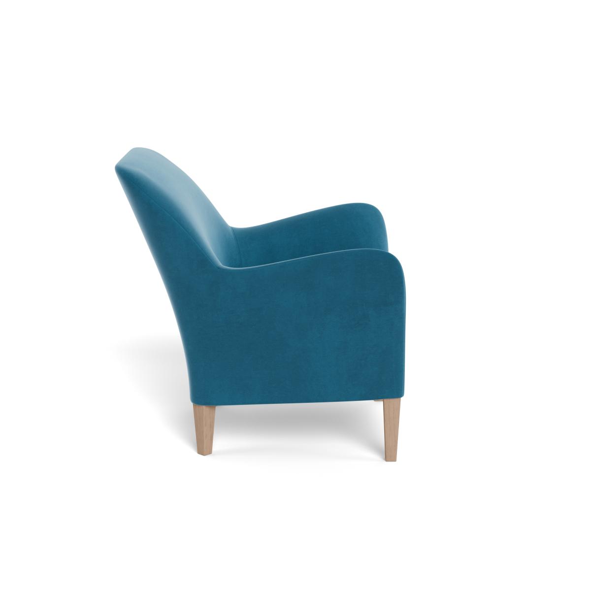 Heal's Wallis Armchair Smart Velvet Ocean Black Painted Oak Feet – image 4