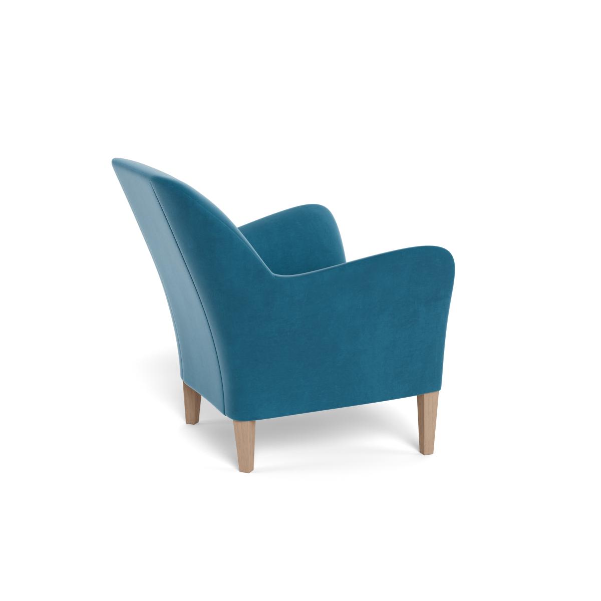 Heal's Wallis Armchair Smart Velvet Ocean Black Painted Oak Feet – image 5