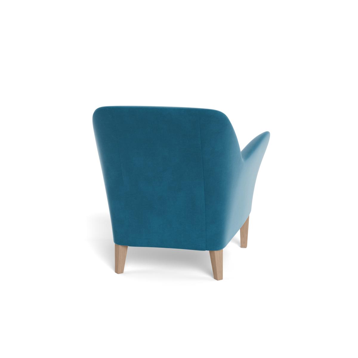 Heal's Wallis Armchair Smart Velvet Ocean Black Painted Oak Feet – image 6