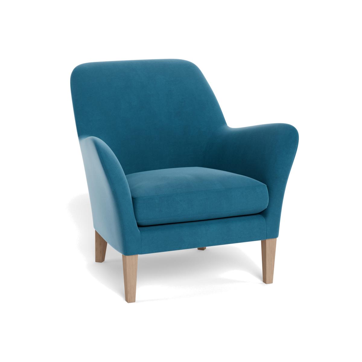 Heal's Wallis Armchair Smart Velvet Ocean Black Painted Oak Feet – image 1