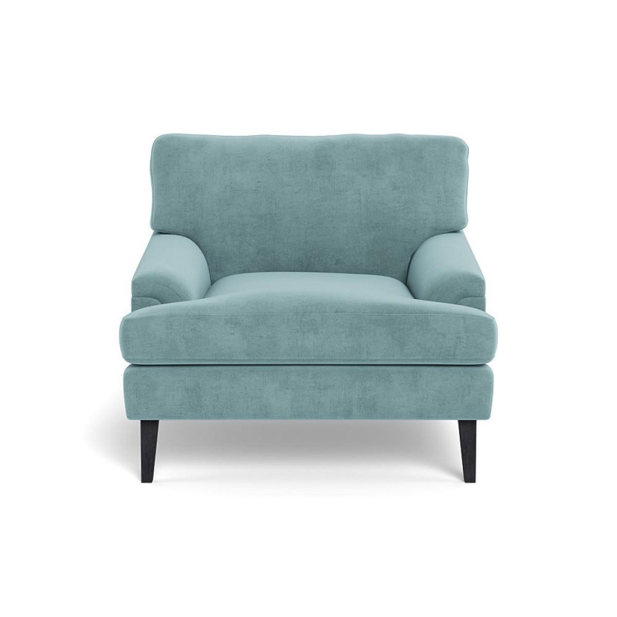 Heal's Stanton Armchair Smart Luxe Velvet Mineral Blue Black Feet – image 2