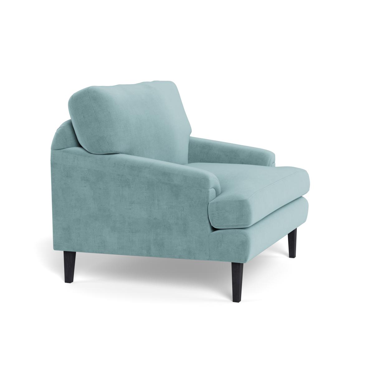 Heal's Stanton Armchair Smart Luxe Velvet Mineral Blue Black Feet – image 3