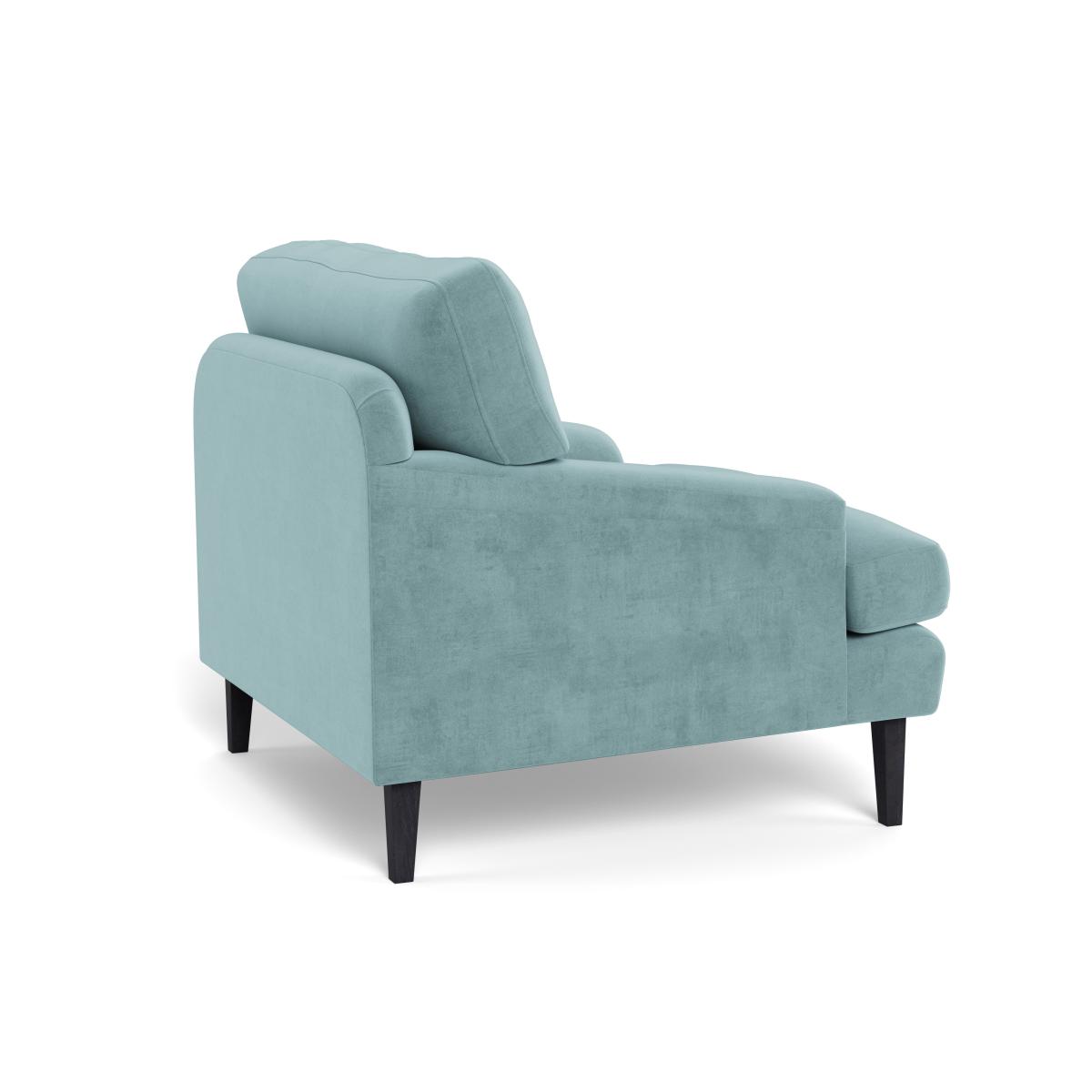 Heal's Stanton Armchair Smart Luxe Velvet Mineral Blue Black Feet – image 5