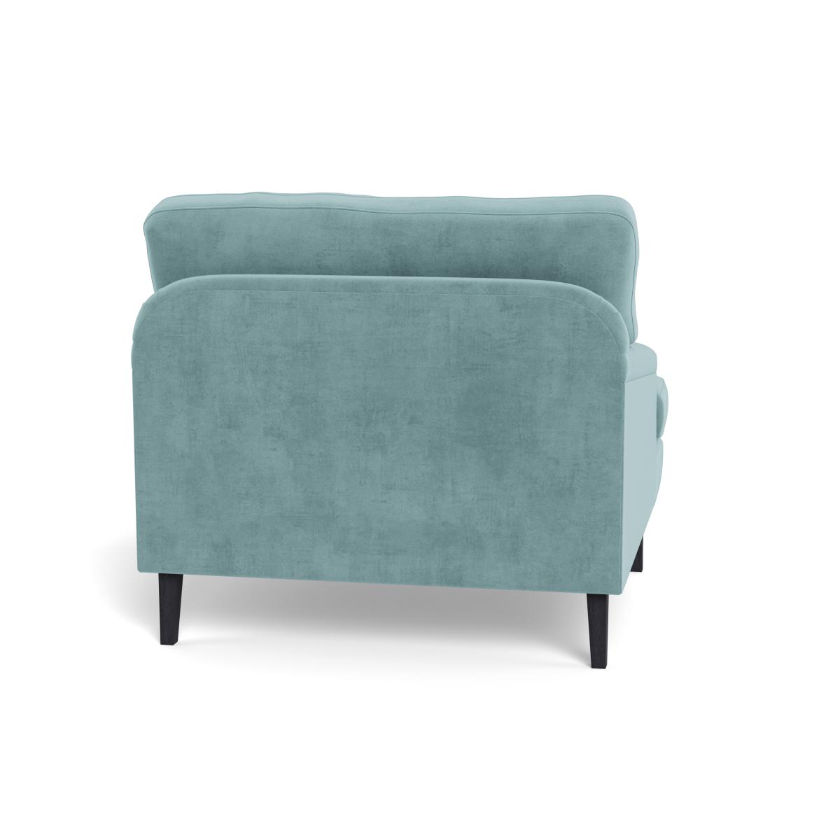 Heal's Stanton Armchair Smart Luxe Velvet Mineral Blue Black Feet – image 6