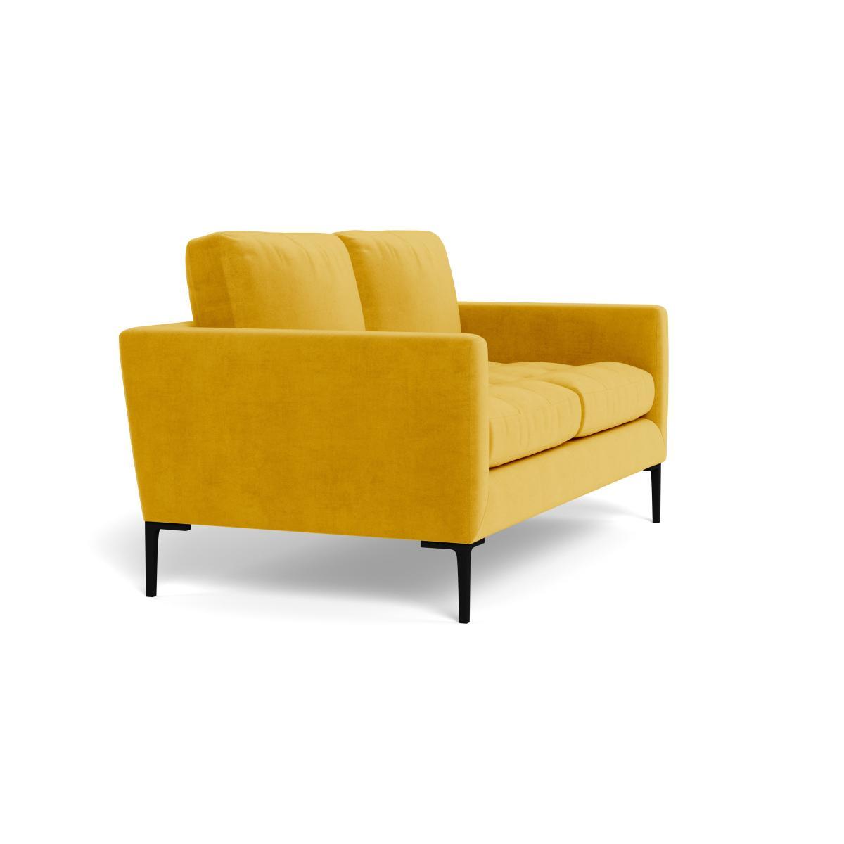 Heal's Eton 2 Seater Sofa Smart Luxe Velvet Canary Brass Feet - Heal's UK Furniture – image 2