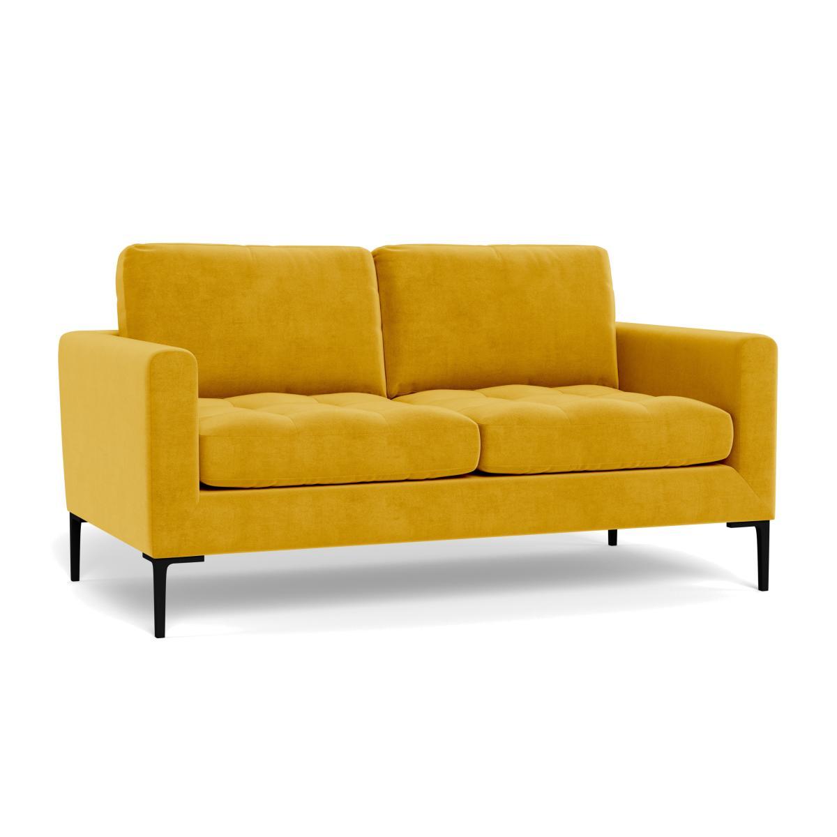 Heal's Eton 2 Seater Sofa Smart Luxe Velvet Canary Brass Feet - Heal's UK Furniture – image 1