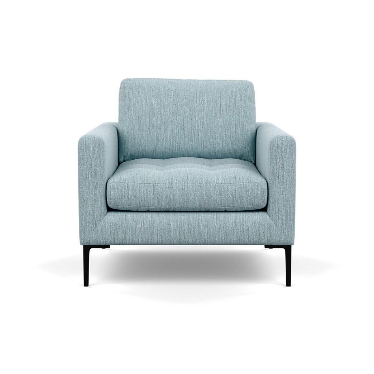 Heal's Eton Armchair Smart Linen Mix Duck Egg Black Feet – image 2
