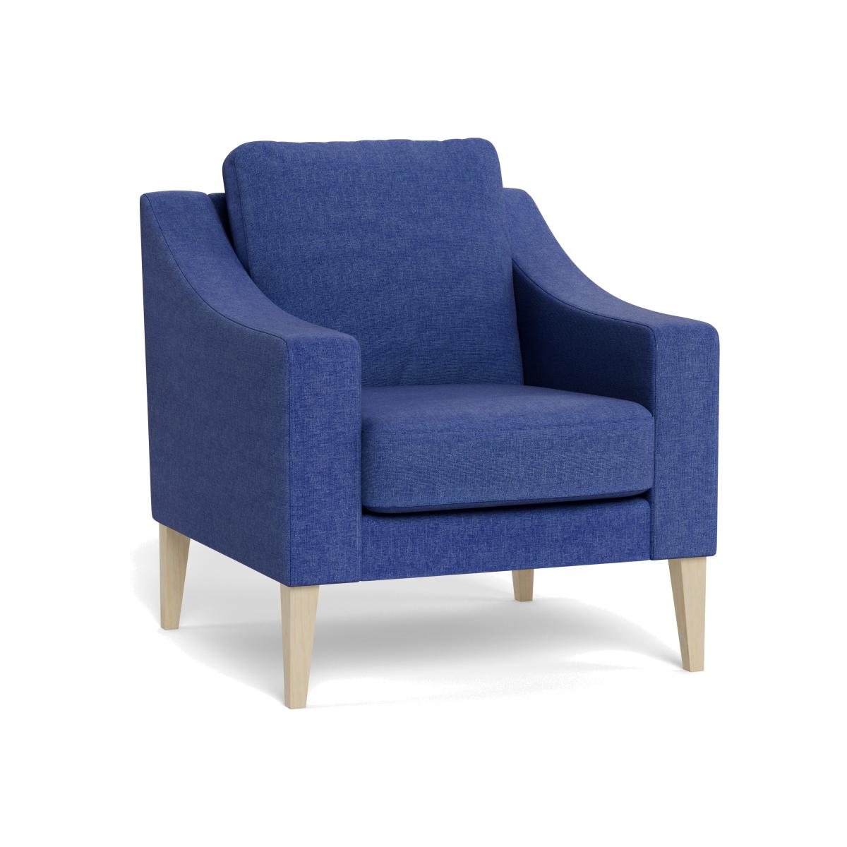 Heal's Richmond Armchair Brushed Cotton Cobalt Tinted Ash Feet – image 1
