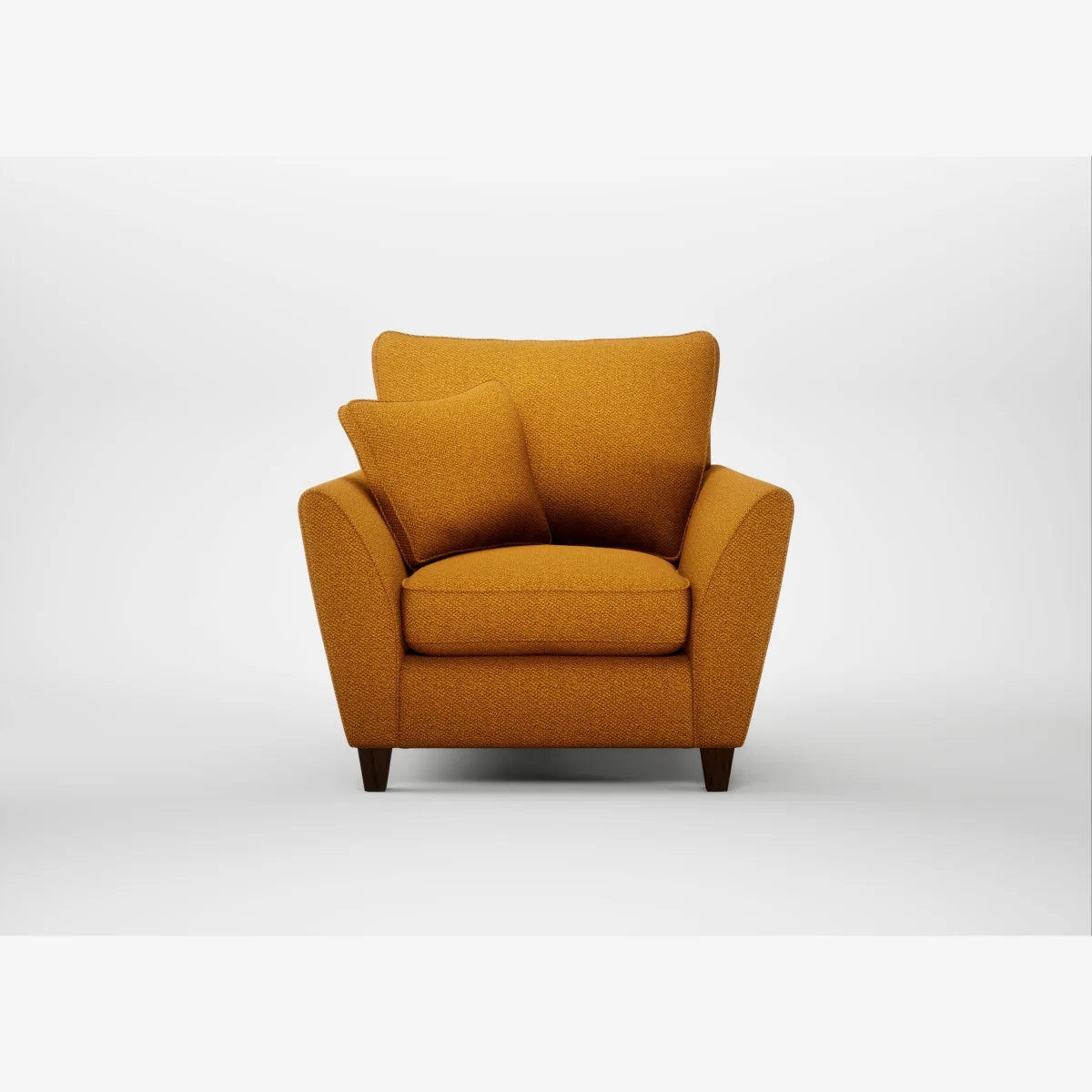 Heal's Torino Armchair Loop Twill Ochre Walnut Stained Feet