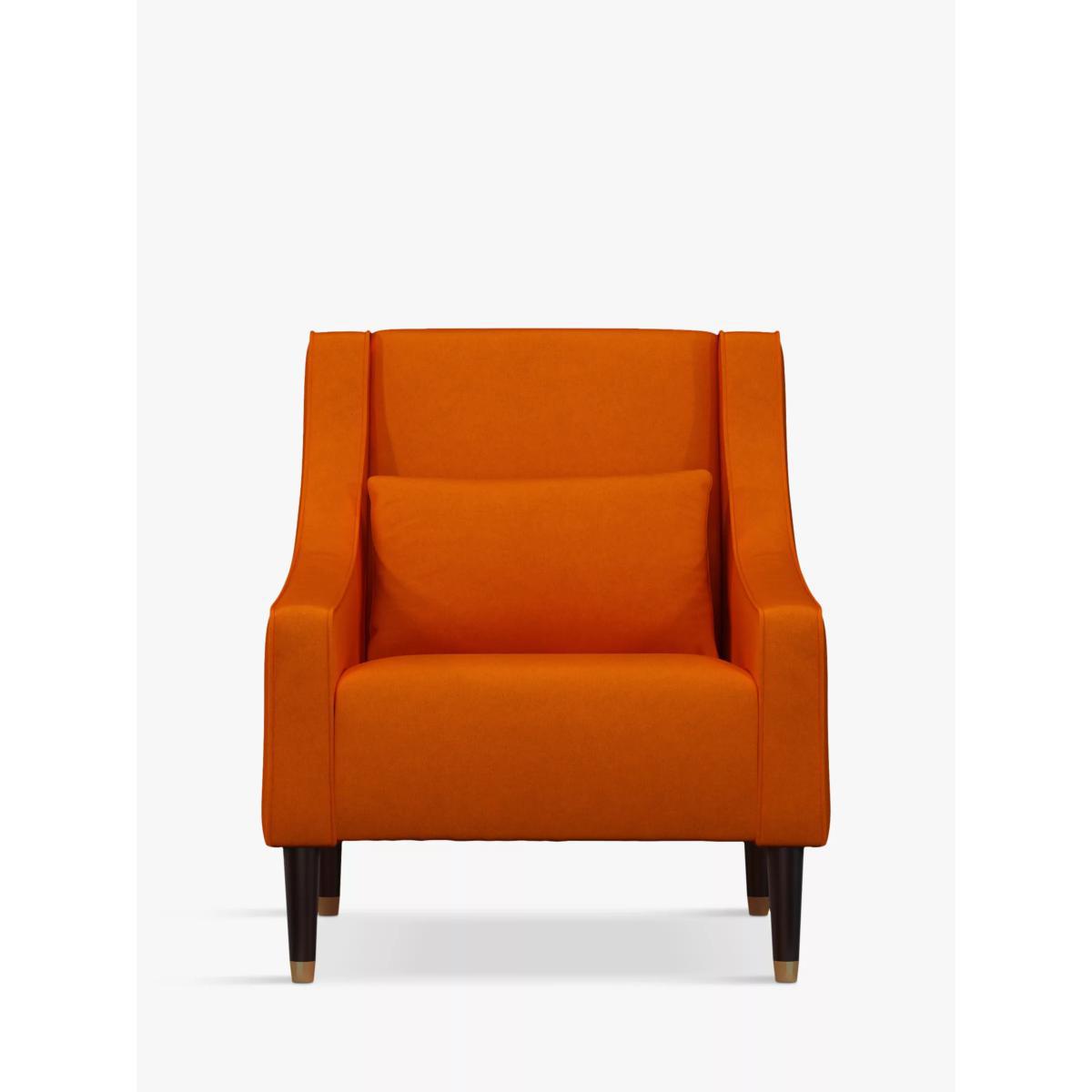 John Lewis & Partners Swept Armchair, Dark Leg, Aquaclean Harriet Orange – image 4