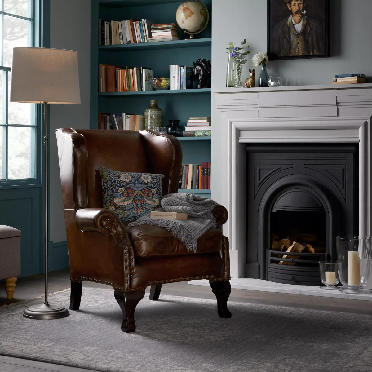 John Lewis & Partners Compton Leather Wing Armchair, Hand Antique – image 2