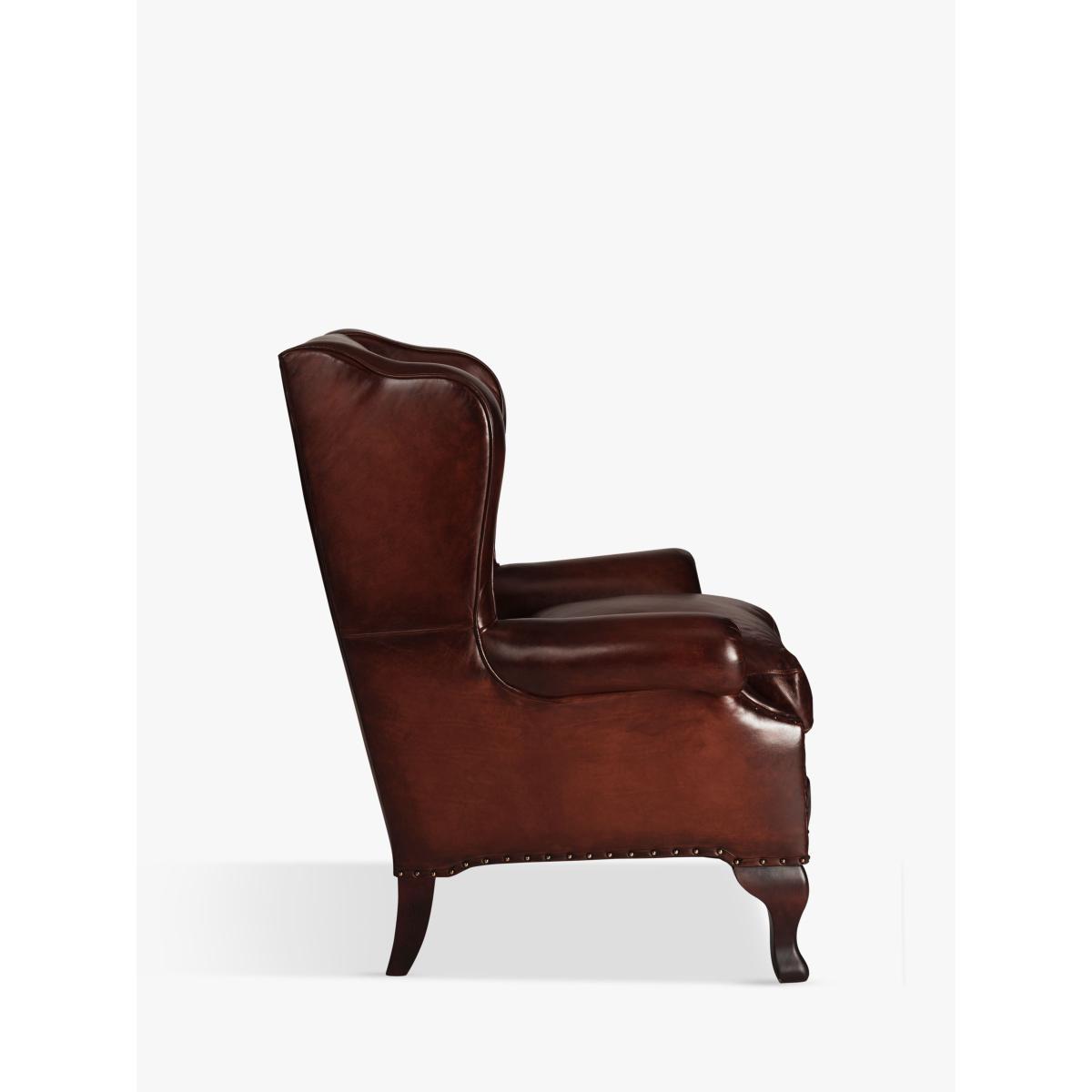 John Lewis & Partners Compton Leather Wing Armchair, Hand Antique – image 4