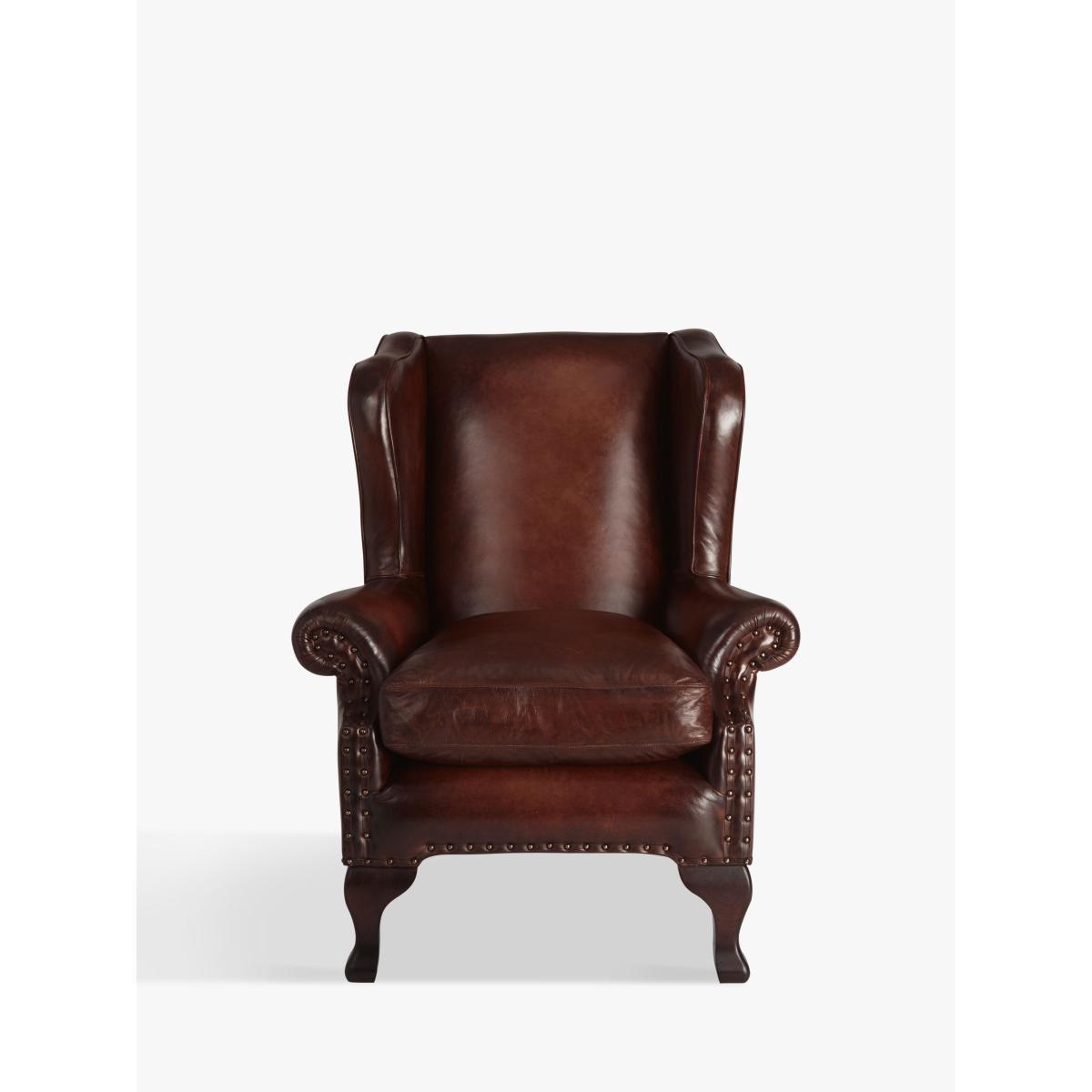 John Lewis & Partners Compton Leather Wing Armchair, Hand Antique – image 8