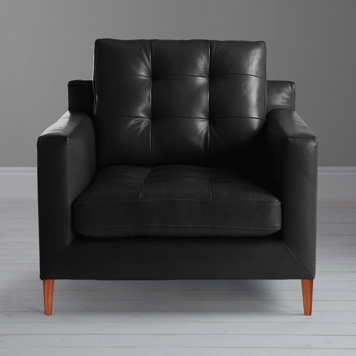 John Lewis & Partners Draper Leather Armchair, Dark Leg – image 8
