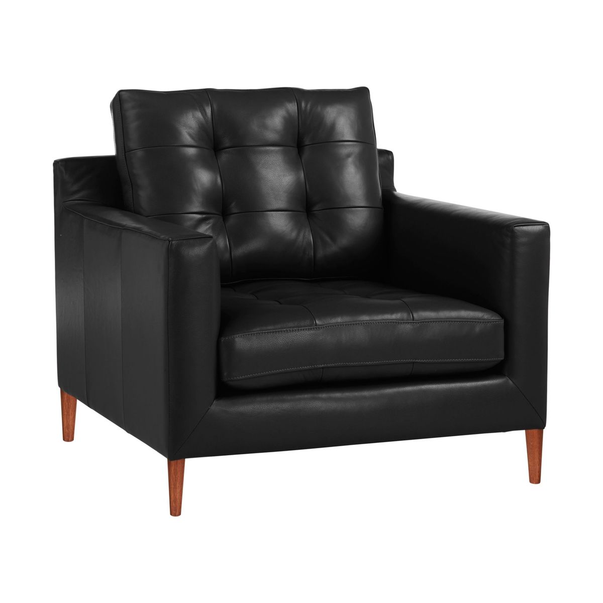 John Lewis & Partners Draper Leather Armchair, Dark Leg – image 1