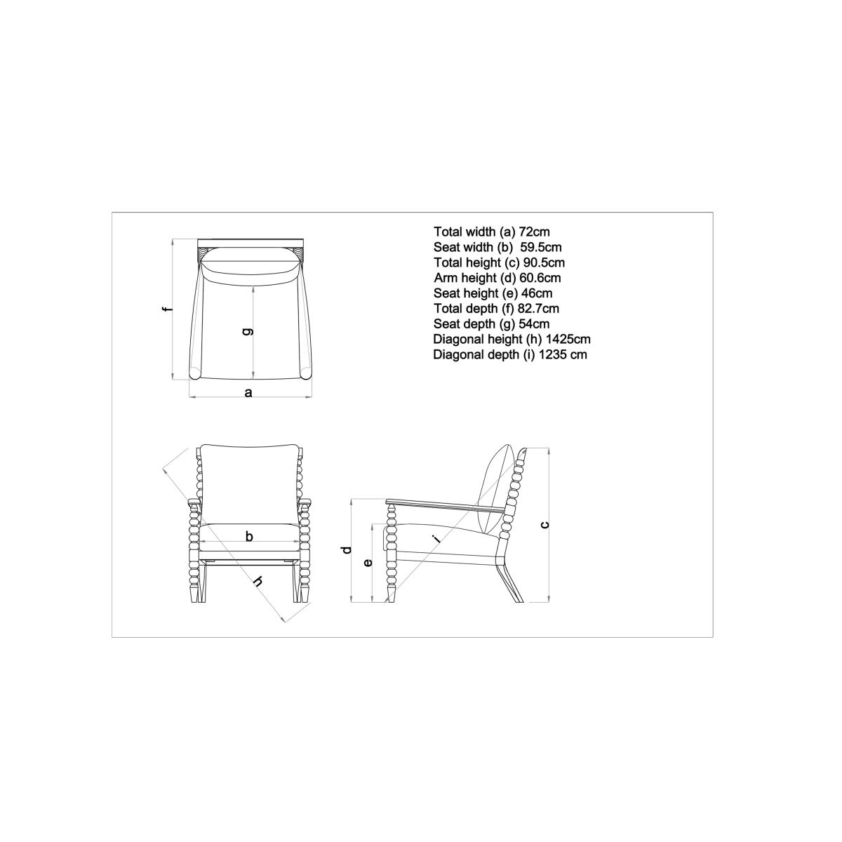 John Lewis Petite Bobbin Armchair – image 7