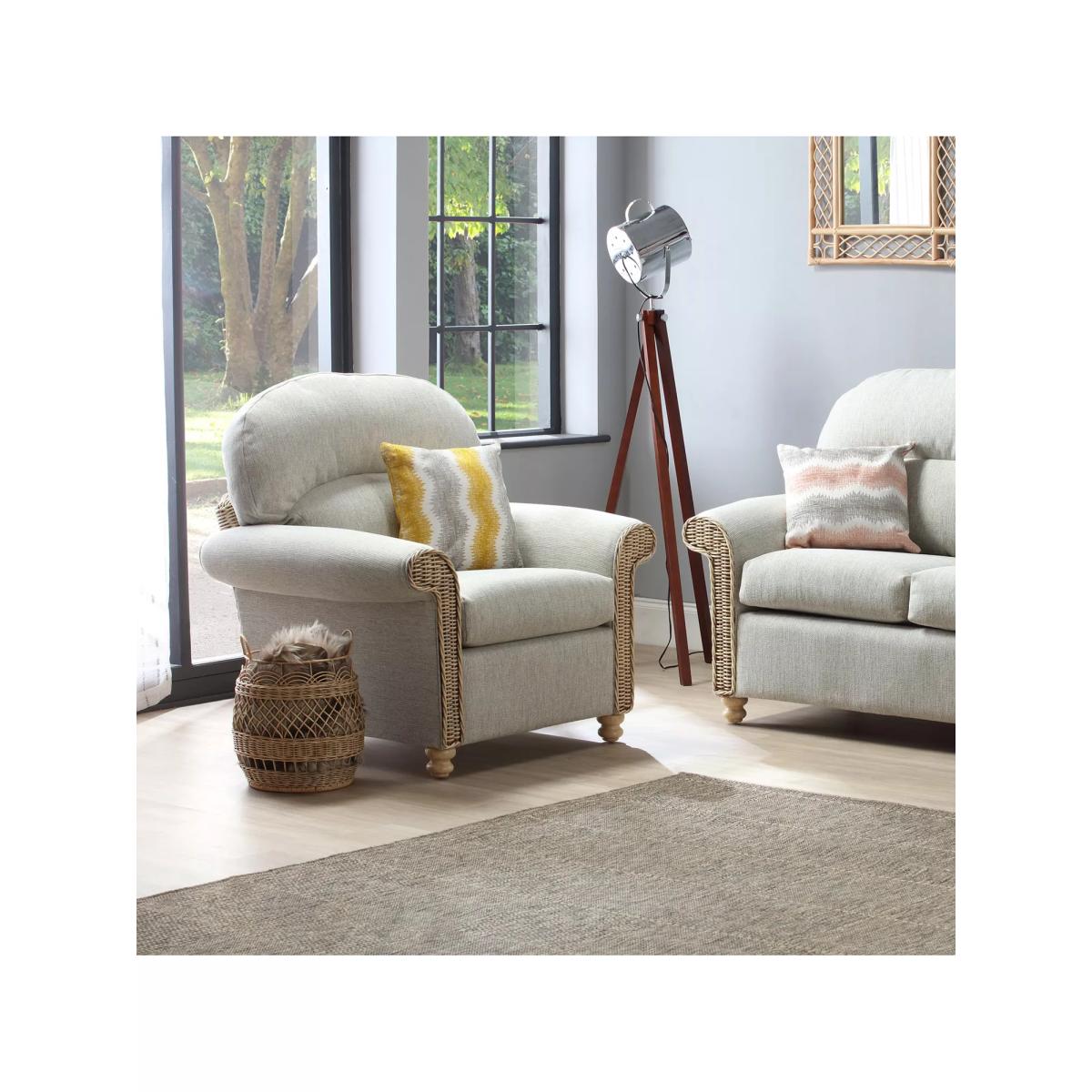 Desser Samford Rattan Armchair, Pebble – image 2