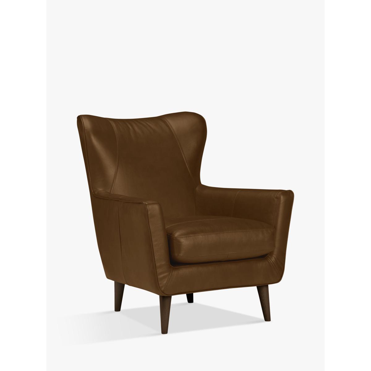 John Lewis & Partners Thomas Leather Wing Chair, Dark Leg – image 2