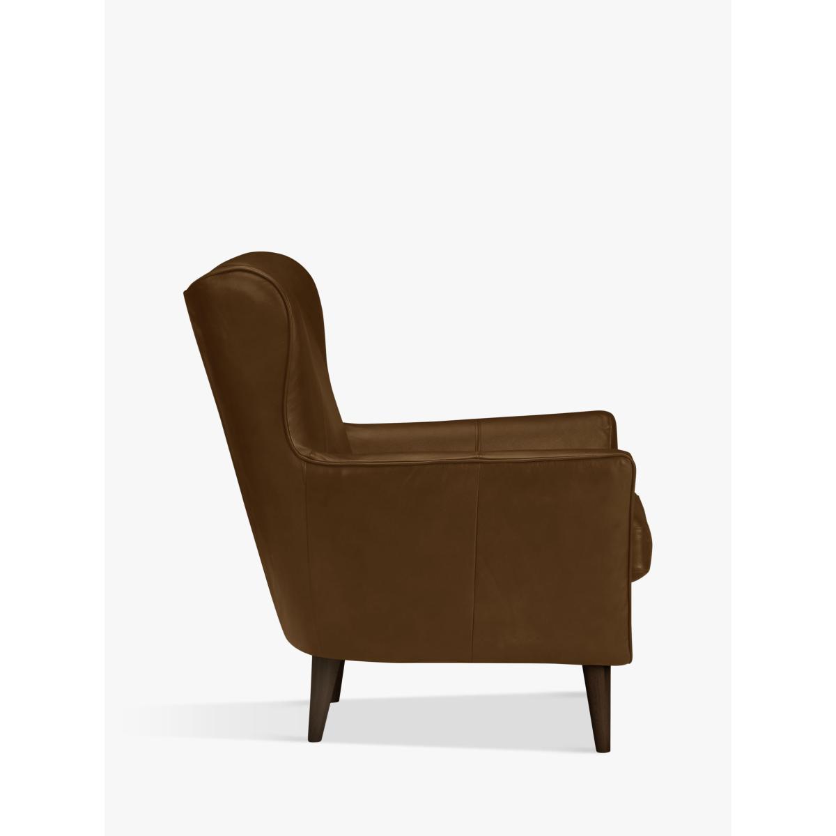 John Lewis & Partners Thomas Leather Wing Chair, Dark Leg – image 3