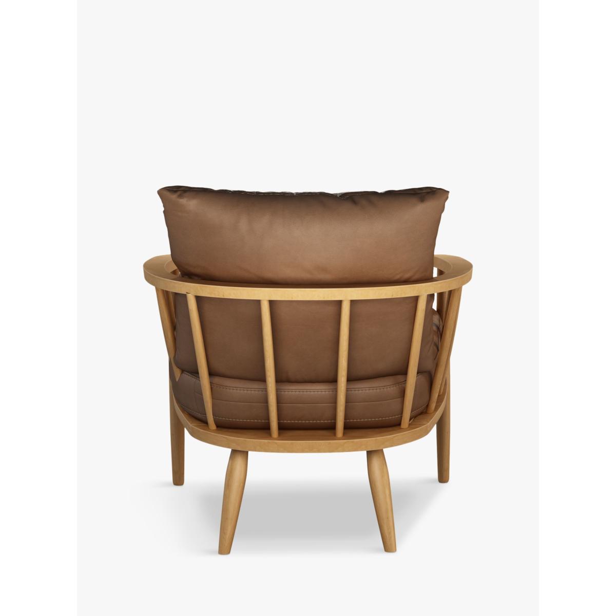 Croft Collection Frome Leather Armchair, Light Wood Frame – image 4