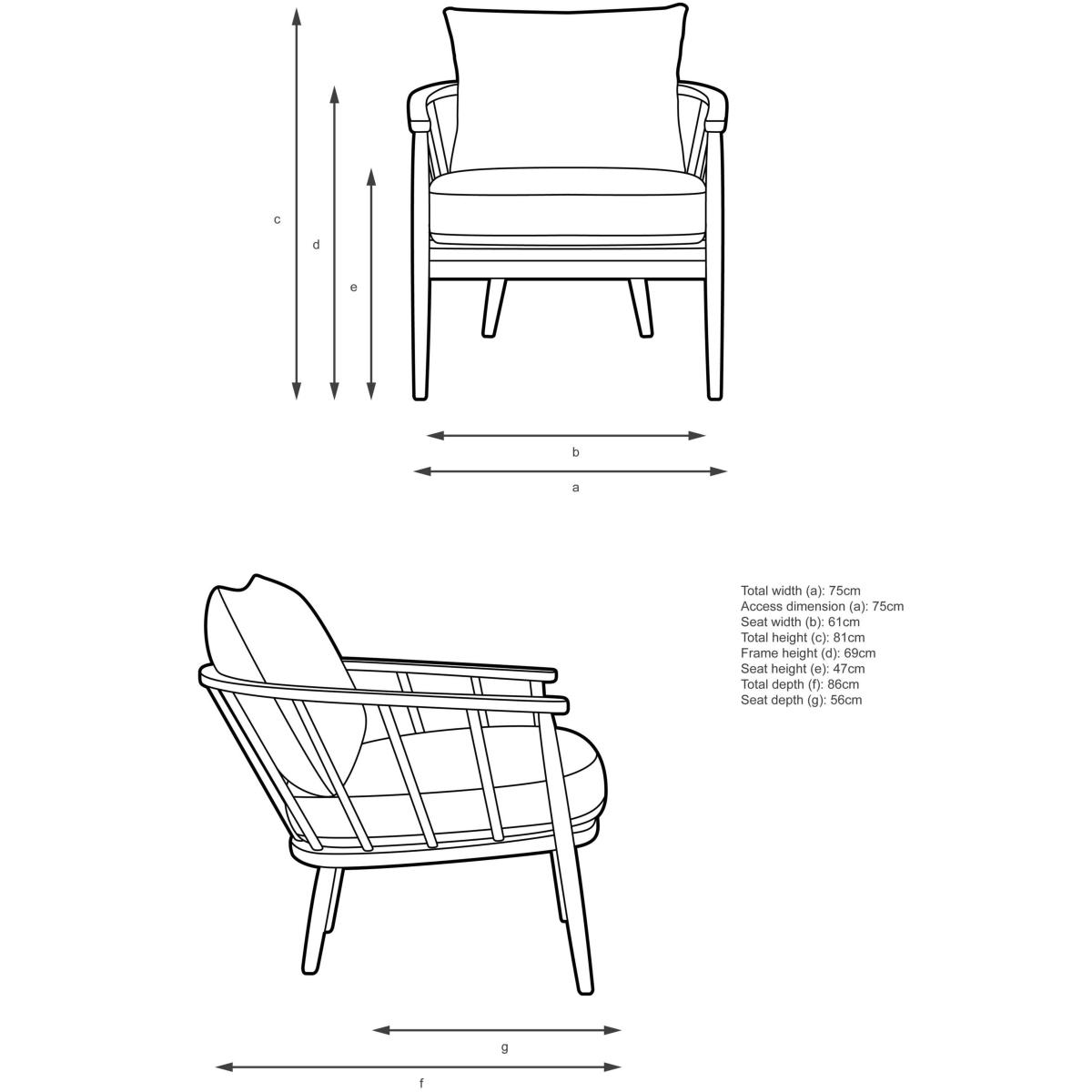 Croft Collection Frome Leather Armchair, Light Wood Frame – image 5