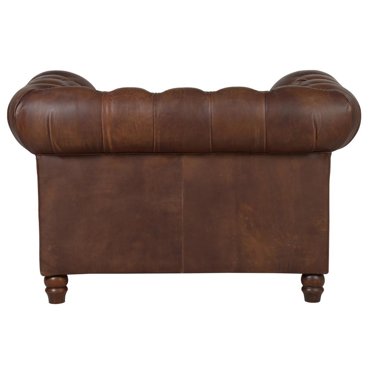 Halo Earle Chesterfield Leather Armchair, Antique Whisky – image 3