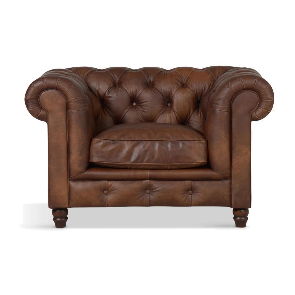 Halo Earle Chesterfield Leather Armchair, Antique Whisky – image 1