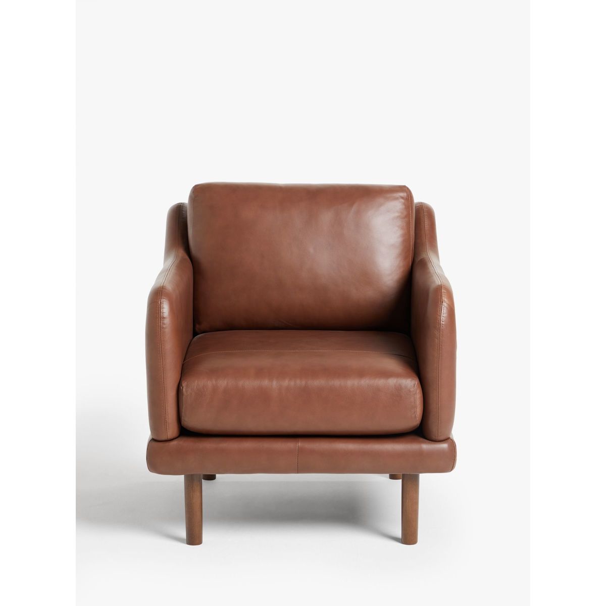 House by John Lewis Sweep Leather Armchair, Dark Leg, Contempo Castanga – image 4