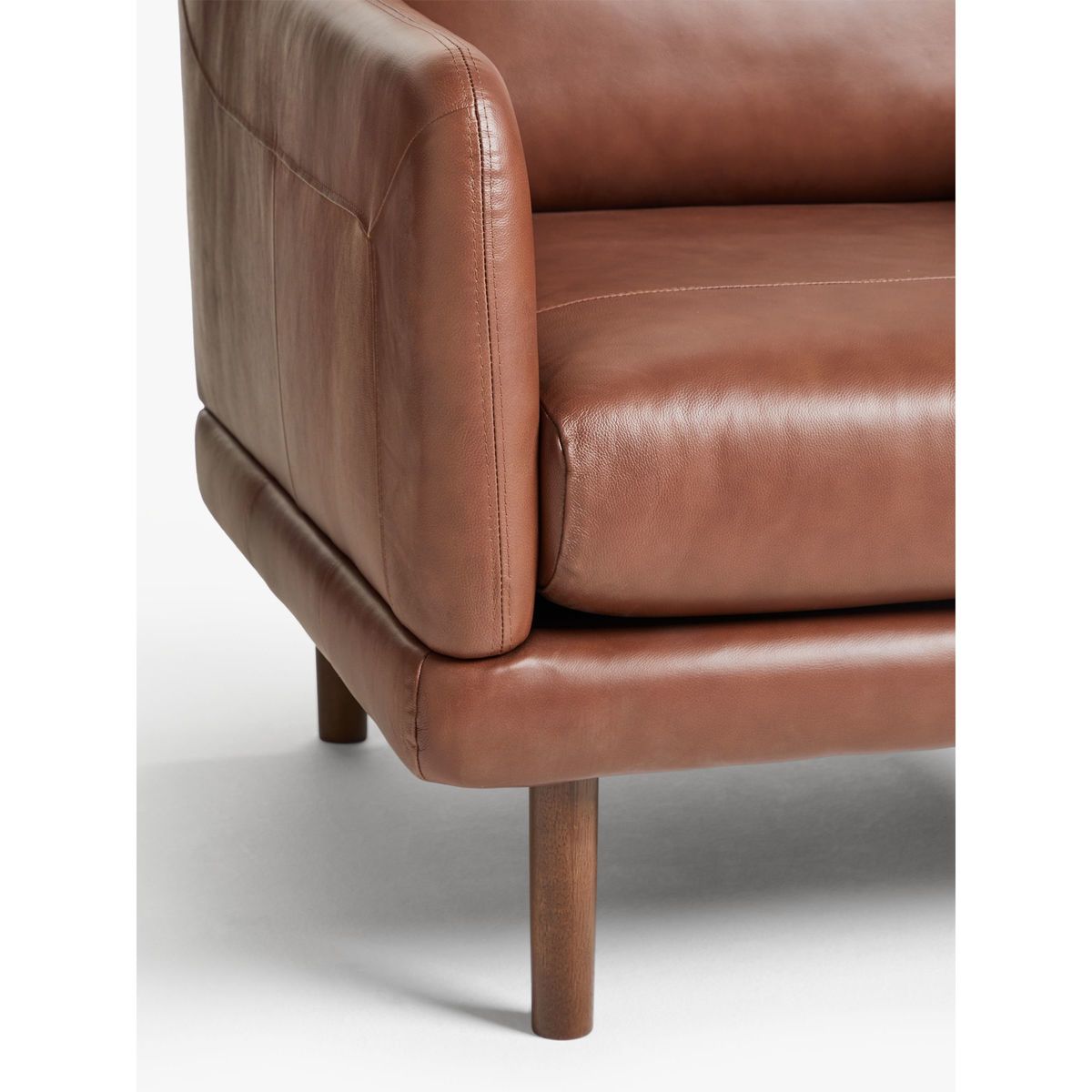 House by John Lewis Sweep Leather Armchair, Dark Leg, Contempo Castanga – image 5