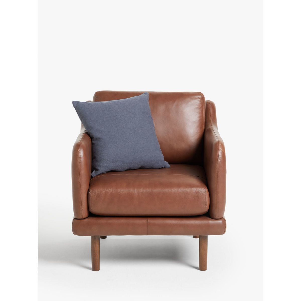 House by John Lewis Sweep Leather Armchair, Dark Leg, Contempo Castanga – image 6