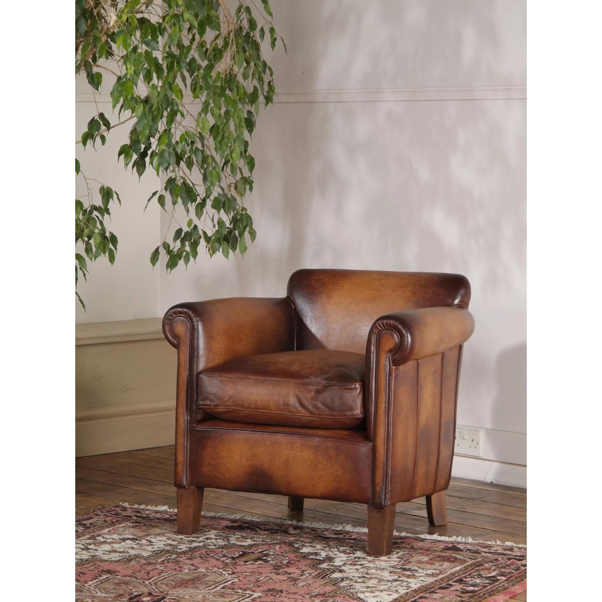 John Lewis Camford Leather Armchair, Dark Leg – image 5