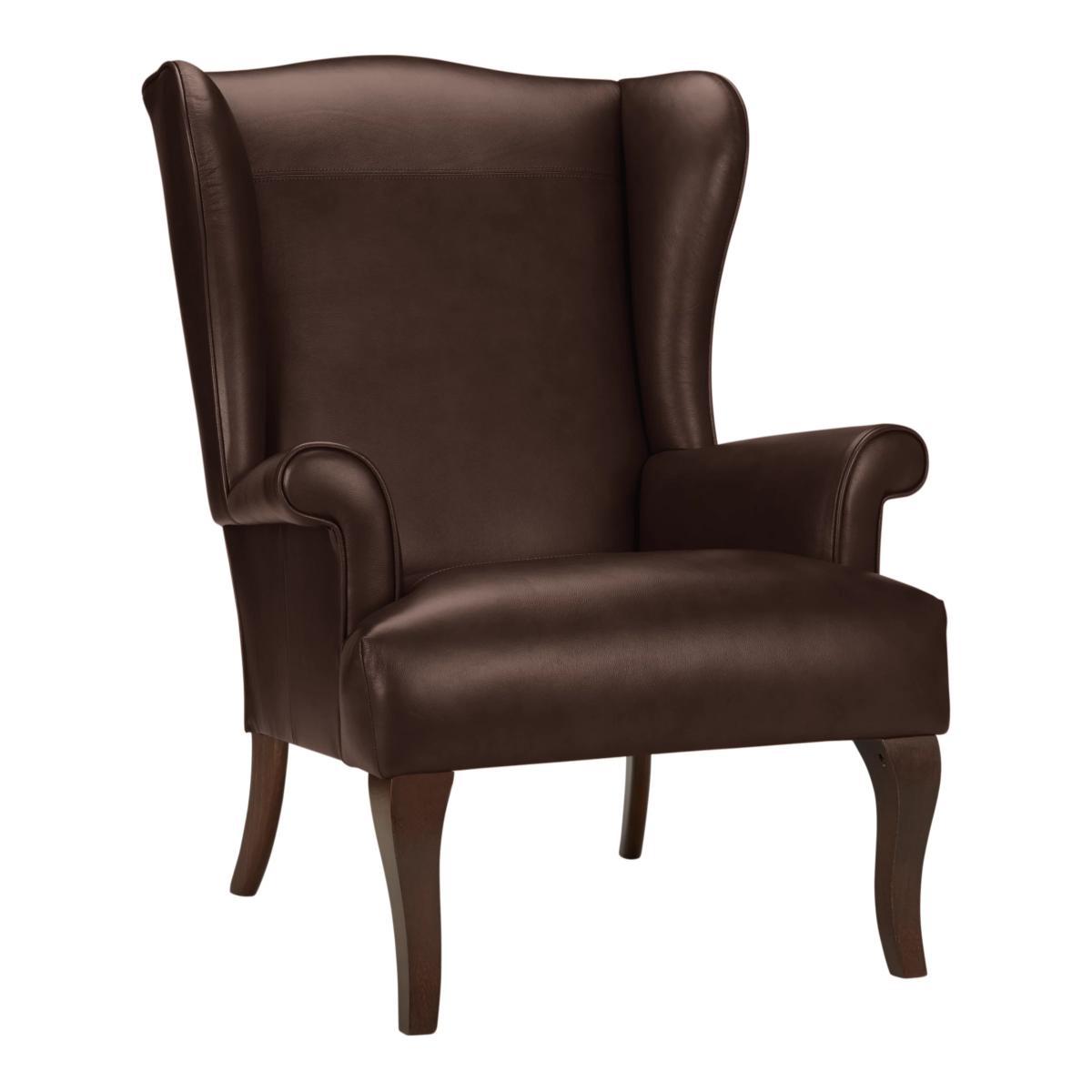 John Lewis & Partners Shaftesbury Leather Wing Chair, Dark Leg – image 3