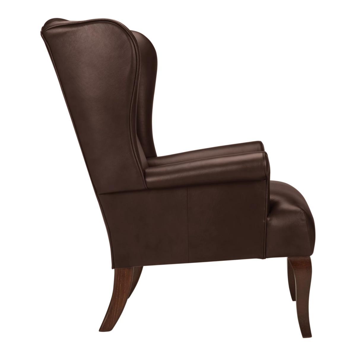 John Lewis & Partners Shaftesbury Leather Wing Chair, Dark Leg – image 4