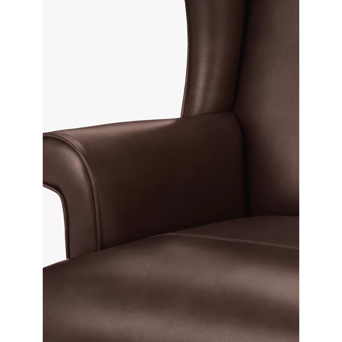 John Lewis & Partners Shaftesbury Leather Wing Chair, Dark Leg – image 6
