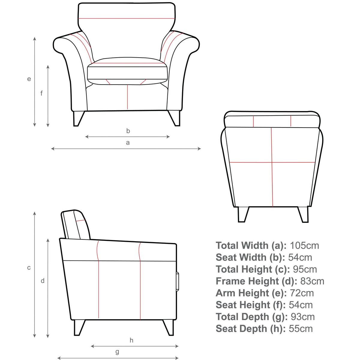 John Lewis & Partners Charlotte Leather Armchair, Dark Leg – image 3