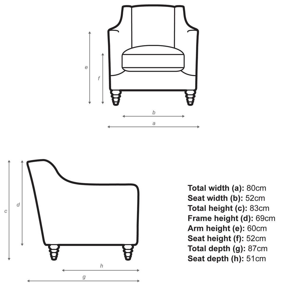 Croft Collection Melrose Fixed Cover Armchair – image 4
