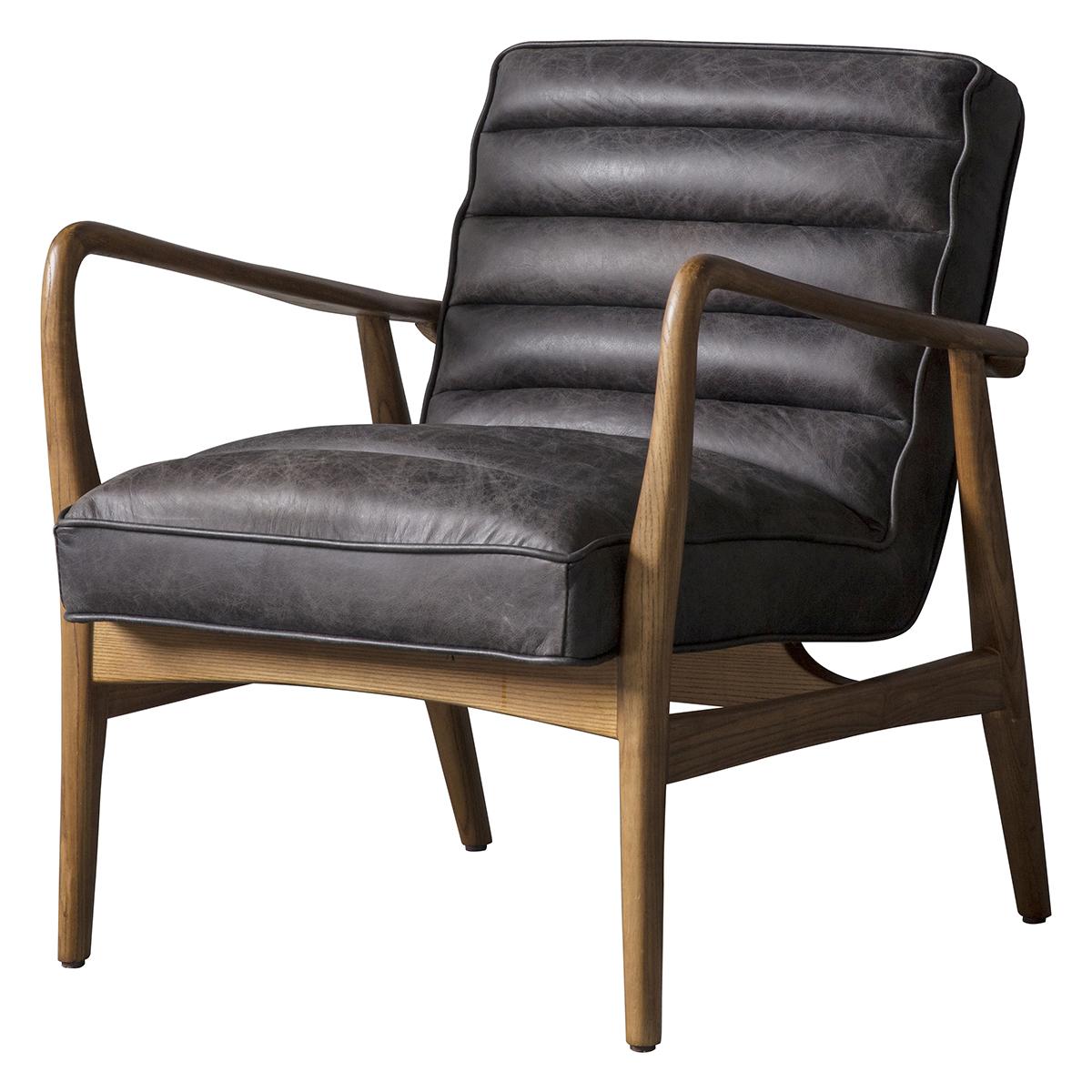 Dodson Leather Armchair - Antique Ebony Black – image 2