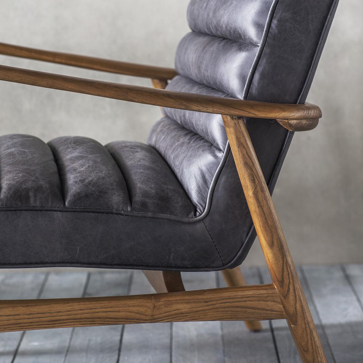 Dodson Leather Armchair - Antique Ebony Black – image 3