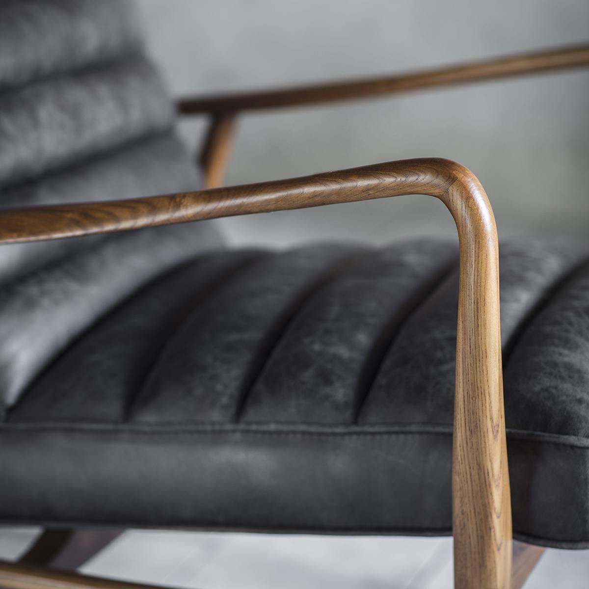Dodson Leather Armchair - Antique Ebony Black – image 4
