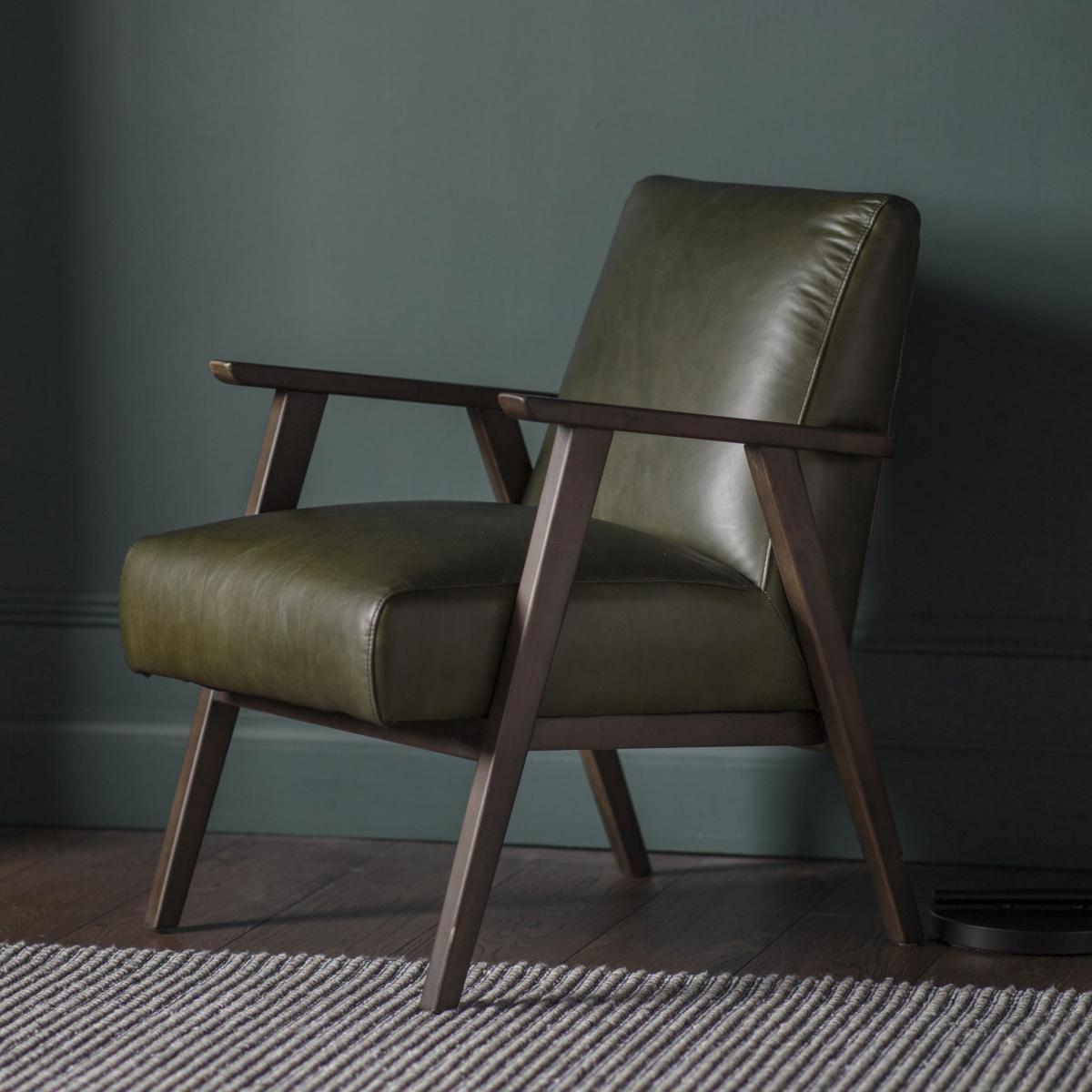 Newland Leather Armchair - Heritage Green – image 1