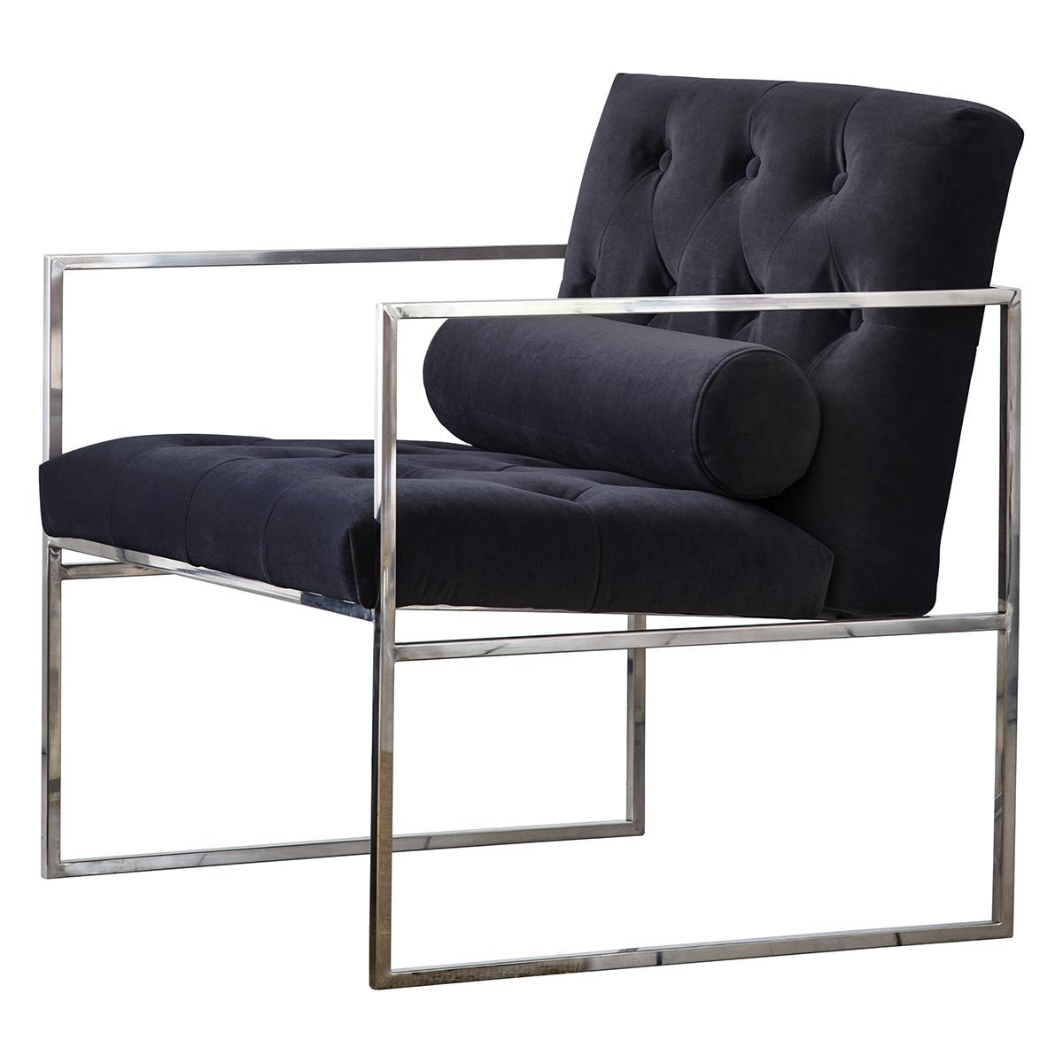 Garcia Velvet Armchair - Jet Black – image 2