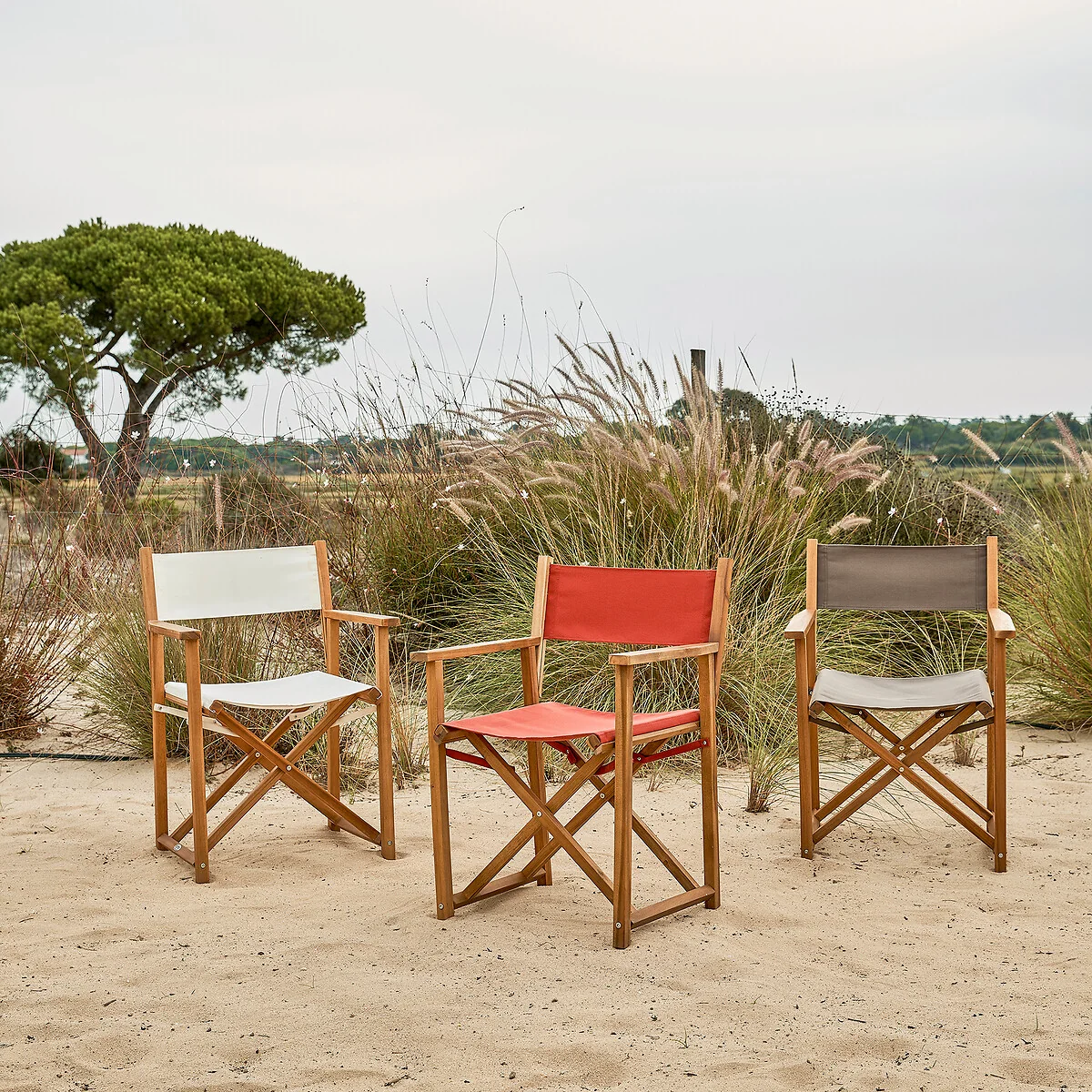 Acacia and Canvas Folding Table Armchair Alfred – image 5